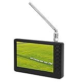 TV Portátil De 5 Monitor LCD 1080P Integrado Sintonizador Digital Mini TV Alimentada Por Bateria Recarregável Com Antena Suporte Para TV Analógica TV Digital ATV Rádio FM