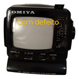 Tv Portátil Omiya Preto E Branco 5 Polegadas Com Defeito av