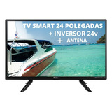 Tv Smart 24 Incluso Inversor 24v antena Caminhão Van Carro