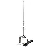 Twayrdio Antena Nmo De Banda Dupla Vhf Uhf 2 M/70 Cm, Antena De Rádio Amador, Suporte Em L, Com Cabo Coaxial Rg58 De 4 Metros, Conexão Nmo Para Pl259 Para Transceptores Móveis Motorola Kenwood Vertex