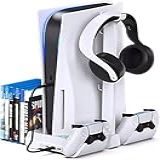 TwiHill Base De Resfriamento De Ventilador Multifuncional é Adequada Para Console De Jogos PS5 PS5 Identificador De Carregamento Duplo Com Suporte De Armazenamento De Cassete