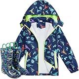 Twistover Conjunto De Casaco E Botas à Prova D água Para Meninos E Crianças Jaqueta De Chuva à Prova De Vento Para Crianças Principalmente Azul Marinho 7 8 Anos