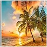 Txtains Palmeira De Verão Outono Na Praia Mar Oceano Tropical Pôr Do Sol Bandeira 9 5 X 1 5 M Face única Com Ilhós De Latão Faixa De 9 5 X 1 5 M Para Decoração De Casa De Jardim E Quintal