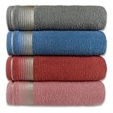 TY Semijoias Kit Com 4 Toalhas De Banho Macia Grande Gigante C 100 Em Algodão Alta Absorção Para Praia Piscina