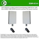 Tycon Wireless Outdoor Point To Point Bridge Ezbr-0214+ Com Duas Antenas Mimo De 2,4 Ghz E Dois Insertores Poe Power