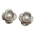 Ubn-brinco Flor Prata 925 Esmalte Branco Zirconias Rodinado