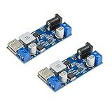 UCTRONICS Módulo Conversor Buck DC 9V 12V 24V Para DC 5V 5A 9 36V Step Down To USB 5V Transformer Dual Output Voltage Regulator Board 2 Unidades