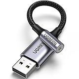 UGREEN Adaptador De áudio USB Para Conector De 3 5 Mm Suporte Para Placa De Som USB Microfone TRRS Fone De Ouvido DAC 24 Bits 96 KHz Nylon Trançado USB Para Conector Auxiliar Compatível Com Wi