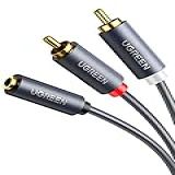 UGREEN Cabo Fêmea De 3 5 Mm Para 2 RCA Macho Banhado A Ouro Adaptador De áudio Auxiliar RCA Estéreo Banhado A Ouro Shell De Metal Flexível RCA Y Splitter Cabo Auxiliar Compatível Com IPod MP3