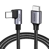 UGREEN Cabo USB C Para USB C De ângulo Reto- Cabo Tipo C De 60 W De 90 Graus Para IPhone 15-15 Plus- MacBook Pro 2020- IPad Pro 2022- Air 4-Mini 6- Samsung Galaxy S24-S23-S22- Switch- Pixel-