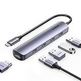UGREEN Hub USB C Adaptador Multiporta De Hub HDMI USB C 4K 30 Hz Com 4 Portas USB 3 0 Dongle USB C Compatível Com MacBook IPad IMac IPhone 15 Pro Pro Max Samsung Galaxy S23 Ultra Lenovo