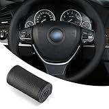 UGSHY Pack 1 Capa De Volante Respirável Capa De Volante Impermeável Costurada De Couro De 35 Cm Capa De Volante Para Carro Caminhão SUV Preto 1101 