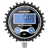 Uharbour Manômetro Digital De Pressão De Ar 5 200 Psi Manômetro Digital De 1 8 Npt Tamanho De Mostrador De 2 1 2 Manômetro De Pressão De Ar Com Desligamento Automático E Estojo Protetor