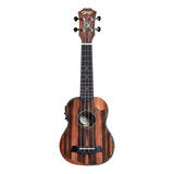 Ukulele Elétrico Seizi Bora bora Crush Soprano Ebony Com Bag