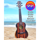 Ukulele Seizi Bora Bora Plus Concert Elétrico Bag Ebony