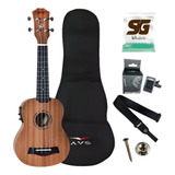 Ukulele Seizi Elétrico Soprano Bali Sapele Kit