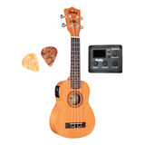 Ukulele Shelby Concert Elétrico Su 23me Mogno