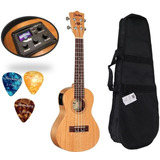 Ukulele Shelby Elétrico Concert Su23me Afinador Capa Palheta