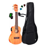 Ukulele Shelby Su23me Stnt Concert Capa Suporte Acessorios