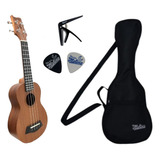 Ukulele Soprano 21k Tarraxa Blindada Bag Capotraste