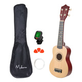 Ukulele Soprano Com Capa Afinador E 3 Palhetas Makanu