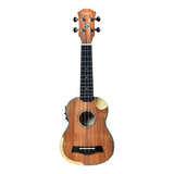 Ukulele Soprano Elétrico Seizi Bora bora Crush Koa Com Bag