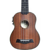Ukulele Soprano Elétrico Seizi Maui Plus Tobacco Com Bag