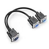 Ukyee Vga Splitter Cable Dual Vga Monitor Y Cable 1 Male To 2 Female Adapter Converter Video Cable For Screen Duplication - Does Not Show Separate Displays (no Screen Extension)