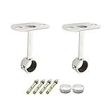 Ulifestar Pacote Com 2 Suportes De Montagem No Teto Suporte De Tubo De Aço Inoxidável Para Guarda Roupa Suporte De Vara Suporte Para Varão Porta De Banho Guarda Roupa Suporte Para Alavanca De Varão Soquete De Flange De Tubo 32 X 150 Mm 1 26 X 6