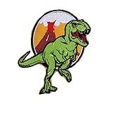 Ulricar Patch Bordado De Dinossauro Para Roupas Remendo Termoadesivo De Ferro Na Roupa Adesivos Listras Punk Rock Emblema Verde