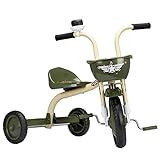 ULTRA BIKE Triciclo Top Boy Motinha Motoca Military Com Cesto Verde Militar