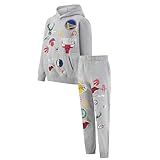 Ultra Game Conjunto De Moletom Com Capuz E Calça Joggers Oficiais Multitimes Da NBA Cinza Mesclado