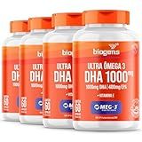 Ultra Omega 3, Dha 1000mg, 400mg Epa - Certificado Meg-3, 60 Cápsulas Bigens (kit 4)