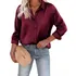 Uma Blusa De Seda Acetinada Para Mulheres, Com Botões, Casua
