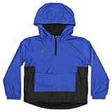 Umbro Boy S Youth 8 18 Woven 1 4 Zip Pullover Performance Hooded Jacket Surf The Web Black Small 6 7