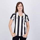 Umbro Camisa Feminina Santos Oficial Nº 2 2024 Jogadora, Preto/branco/dourado, P