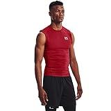 Under Armour Camiseta Masculina Armour Heatgear Sem Manga Compressão Impecável 834 Branca XGG