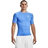 Under Armour Camiseta Masculina De Compressão Heatgear De Manga Curta Azul Carolina 475 Branca Média Alta