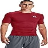 Under Armour Camiseta Masculina De Compressão HeatGear De Manga Curta Sem Falhas Branca 3G Alto