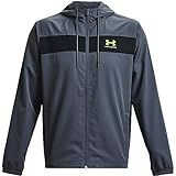 Under Armour Jaqueta Corta Vento Masculina Padrão Esportiva 044 Cinza 044 Cinza Preto Limão GG