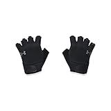 Under Armour Luvas Masculinas De Treinamento De Meio Dedo 001 Preto Preto Cinza Grande