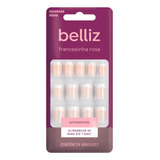 Unhas Belliz Autoadesivas Francesinha Rosa