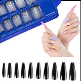 Unhas Kit 100 Tips Realista Bailarina P alongamento Cor Transparente Lisa