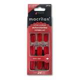Unhas Postiças Autocolantes Média Vermelho Macrilan