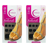 Unhas Postiças Fhaces Pé Color Black Fosco 2kits C 24un Cada