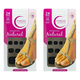 Unhas Postiças Fhaces Pé Color Black Fosco 2kits C 24un Cada