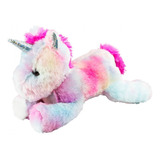 Unicórnio Deitado Colorido 34cm Pelúcia