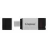 Unidade Flash Kingston Datatraveler80 200mb/s Usb 3.2 Type-c 64gb Cor Prateada