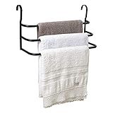 UNIDAS STORE Porta Toalhas Triplo Toalheiro Para Box Preto Fosco 60cm UN