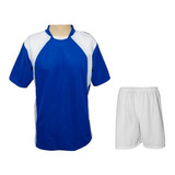 Uniforme 20 1 Camisa Azul branco Calção Branco E Goleiro